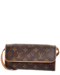 Louis Vuitton Brown Monogram Canvas Pochette Twin Pm (Authentic  )