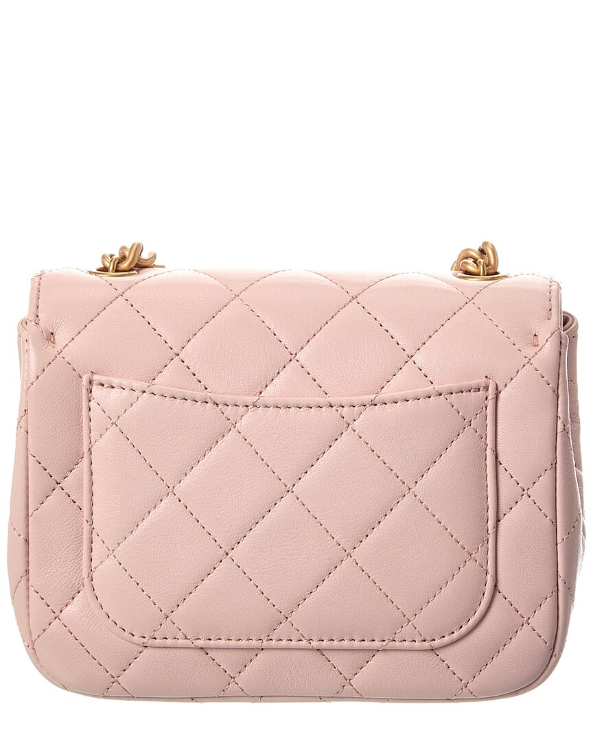 Chanel Pink Quilted Lambskin Leather Square Single Flap (Authentic  )