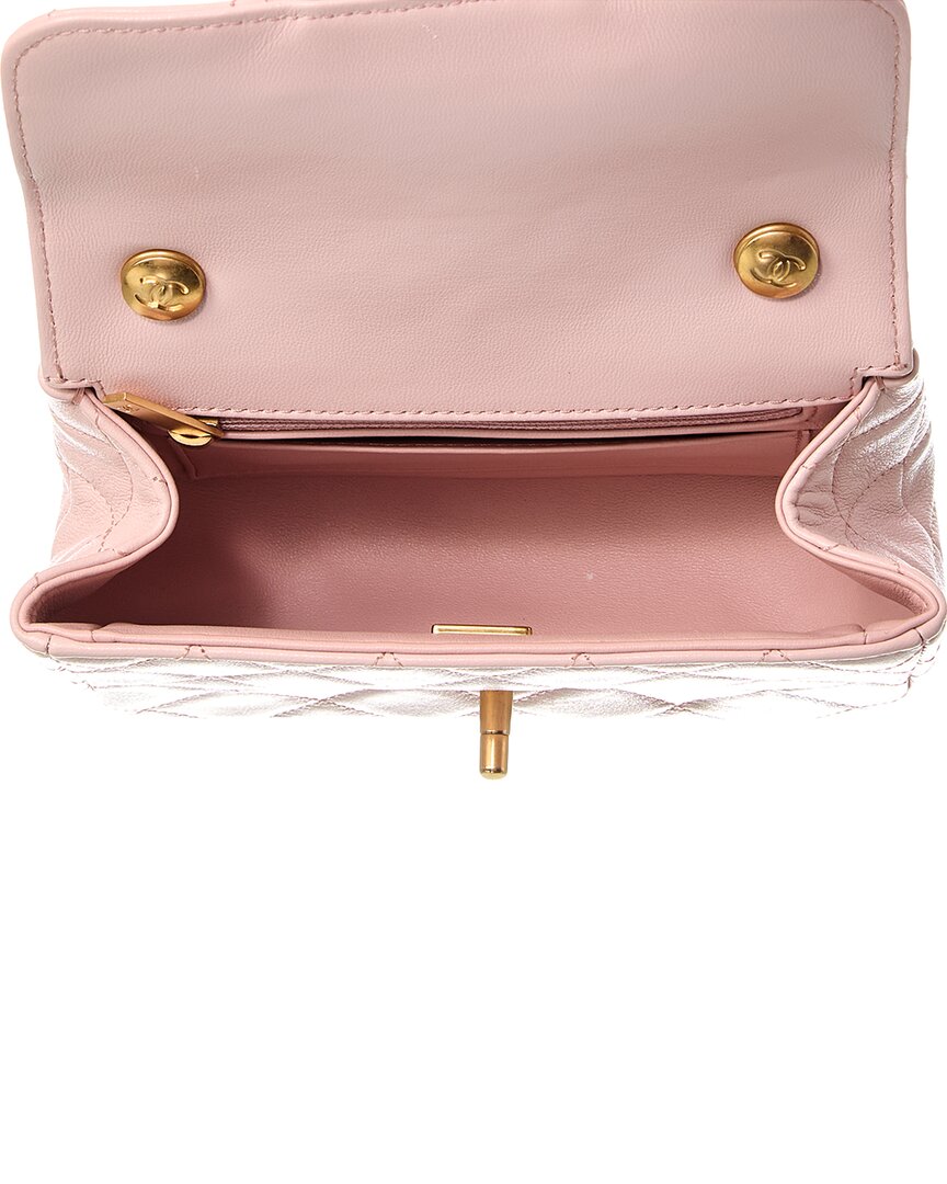 Chanel Pink Quilted Lambskin Leather Square Single Flap (Authentic  )
