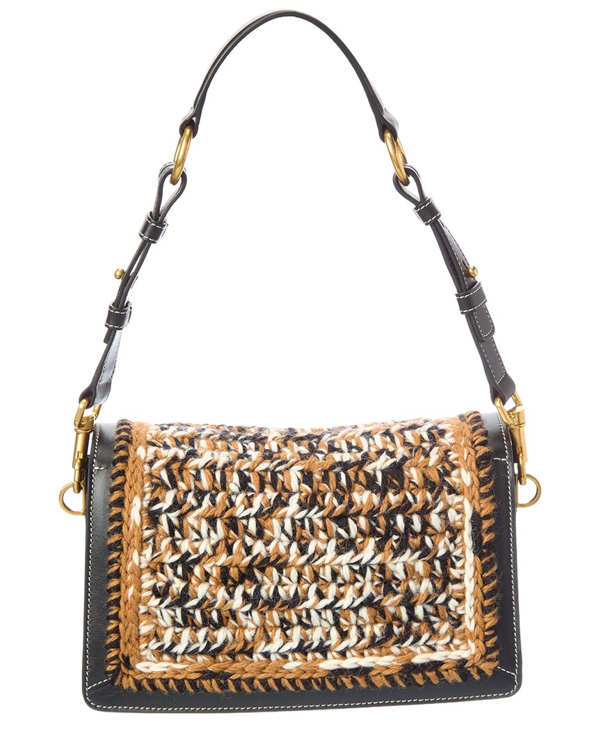 Tod’S T Timeless Leather & Crochet Shoulder Bag