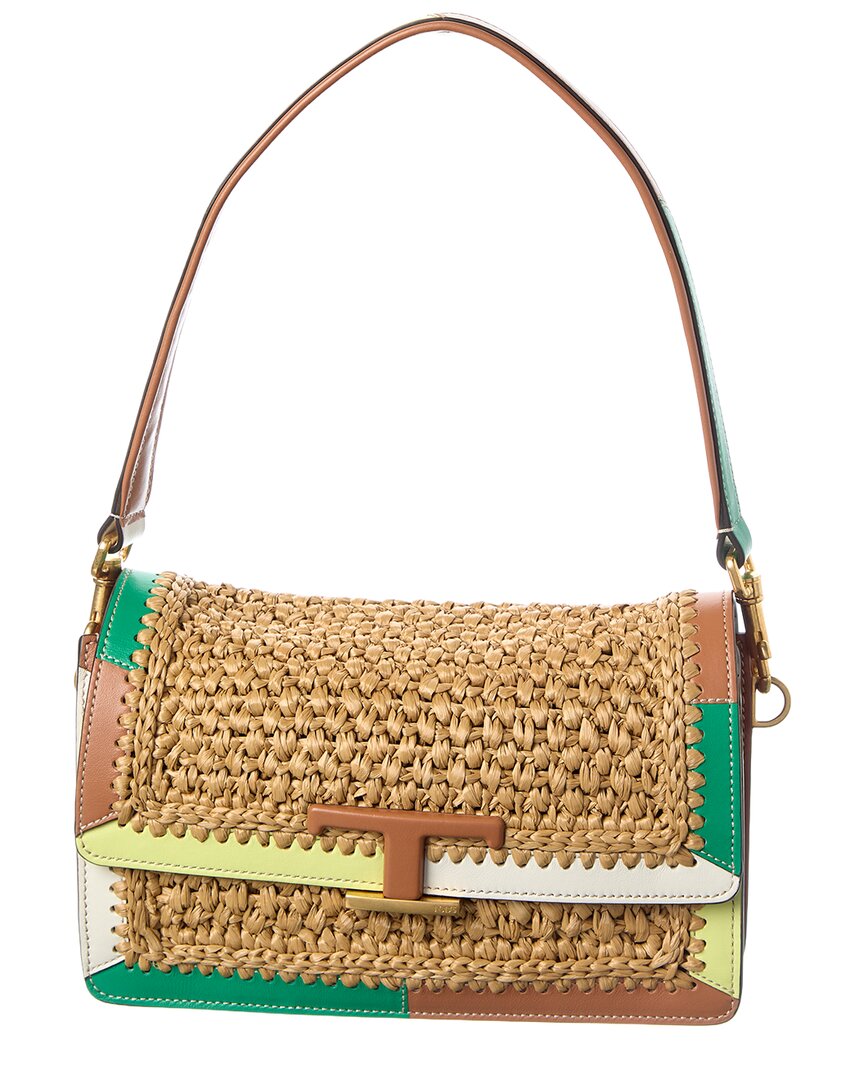 Tod’S Straw & Leather Shoulder Bag