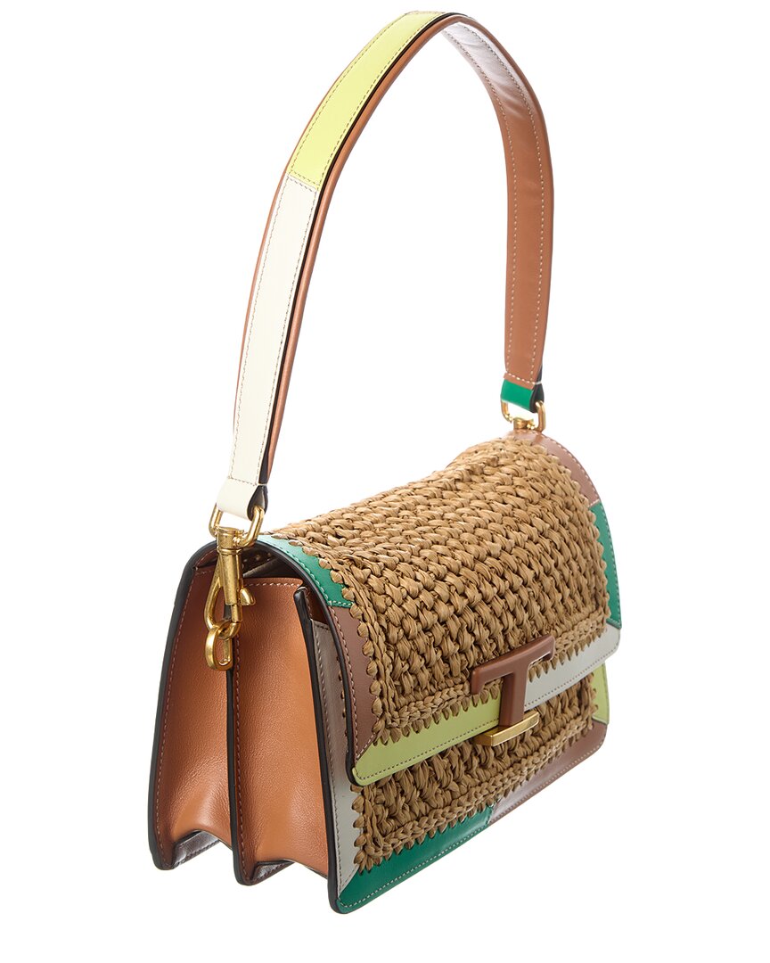 Tod’S Straw & Leather Shoulder Bag