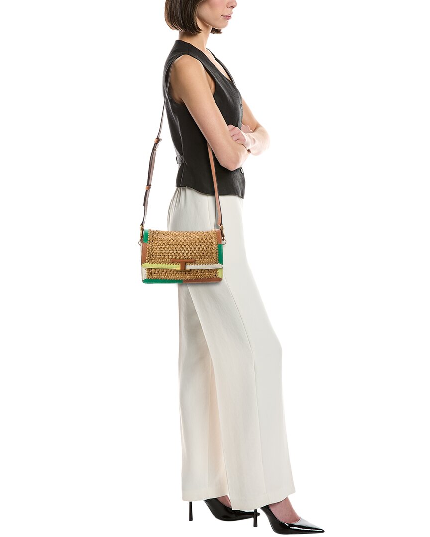 Tod’S Straw & Leather Shoulder Bag