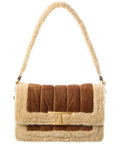 Tod’S T Timeless Suede & Shearling Shoulder Bag