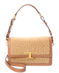 Tod’S T Timeless Leather & Wool Shoulder Bag