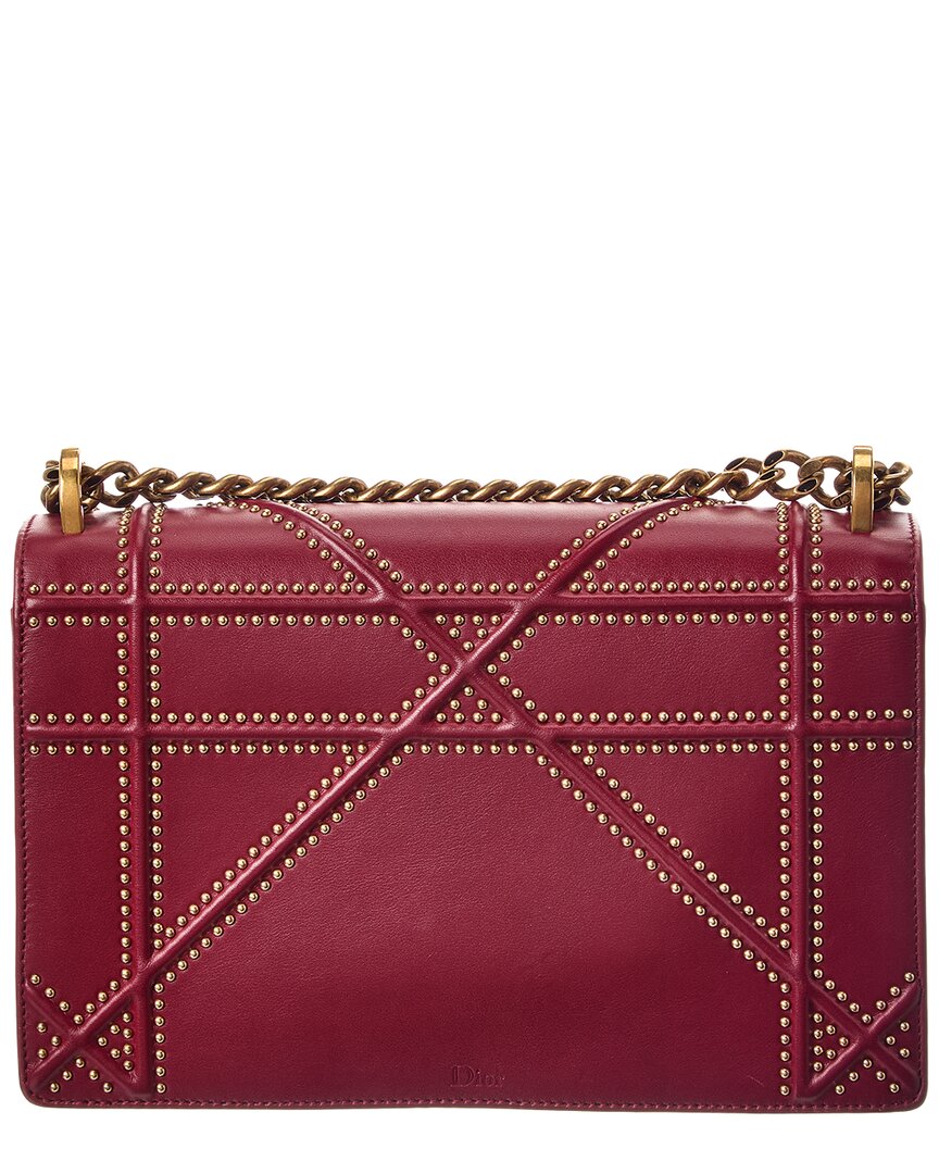 Dior Red Calfskin Leather Diorama Flap Ba (Authentic  )