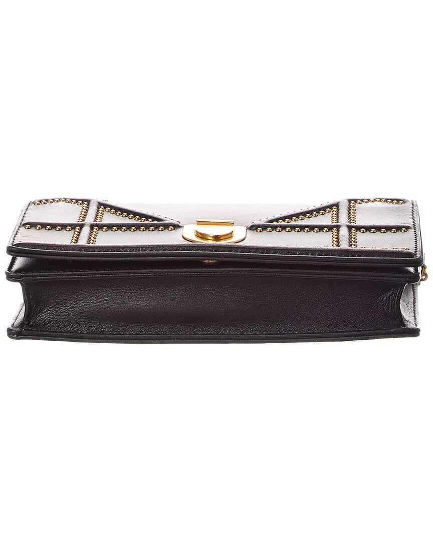 Dior Black Calfskin Leather Diorama Wallet On Chain (Authentic  )