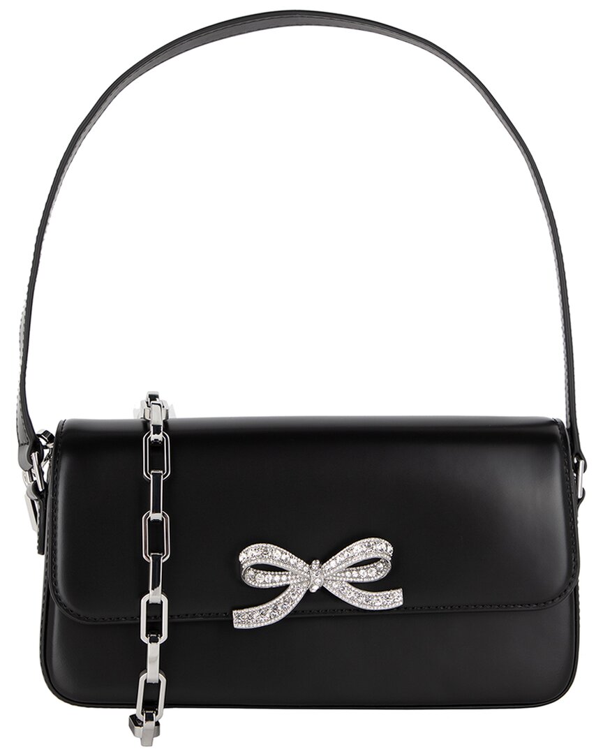 Self-Portrait Bow-Detail Leather Crossbody Black ONE SIZE
