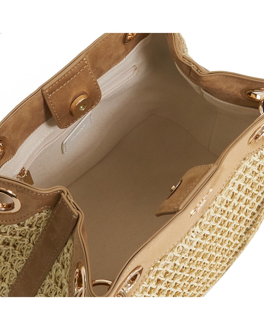 Dune London Damara Raffia Triple Compartment Shoulder Bag