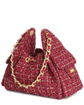 Tiffany & Fred Paris Tweed & Leather Shoulder Bag