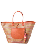 Longchamp Le Panier Pliage Rainbow Leather-Trim Tote