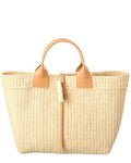 Longchamp Le Roseau Raffia & Leather Tote