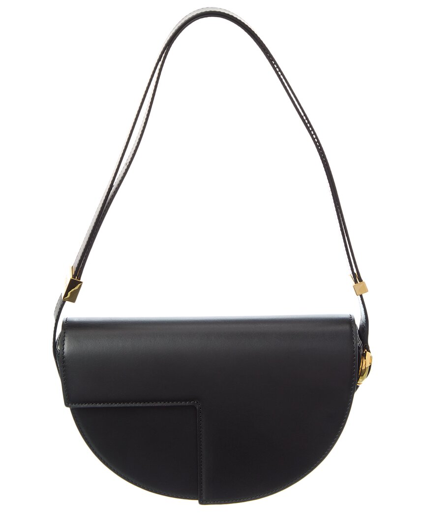 Patou Leather Shoulder Bag Black ONE SIZE