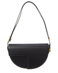 Patou Leather Shoulder Bag Black ONE SIZE