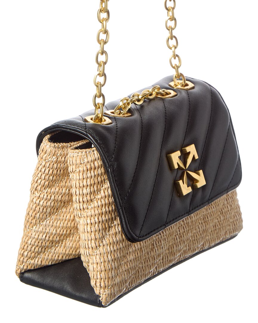 Off-White™ Jackhammer Straw & Leather Shoulder Bag