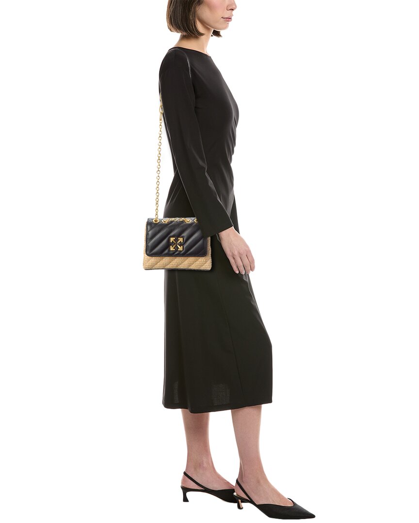 Off-White™ Jackhammer Straw & Leather Shoulder Bag
