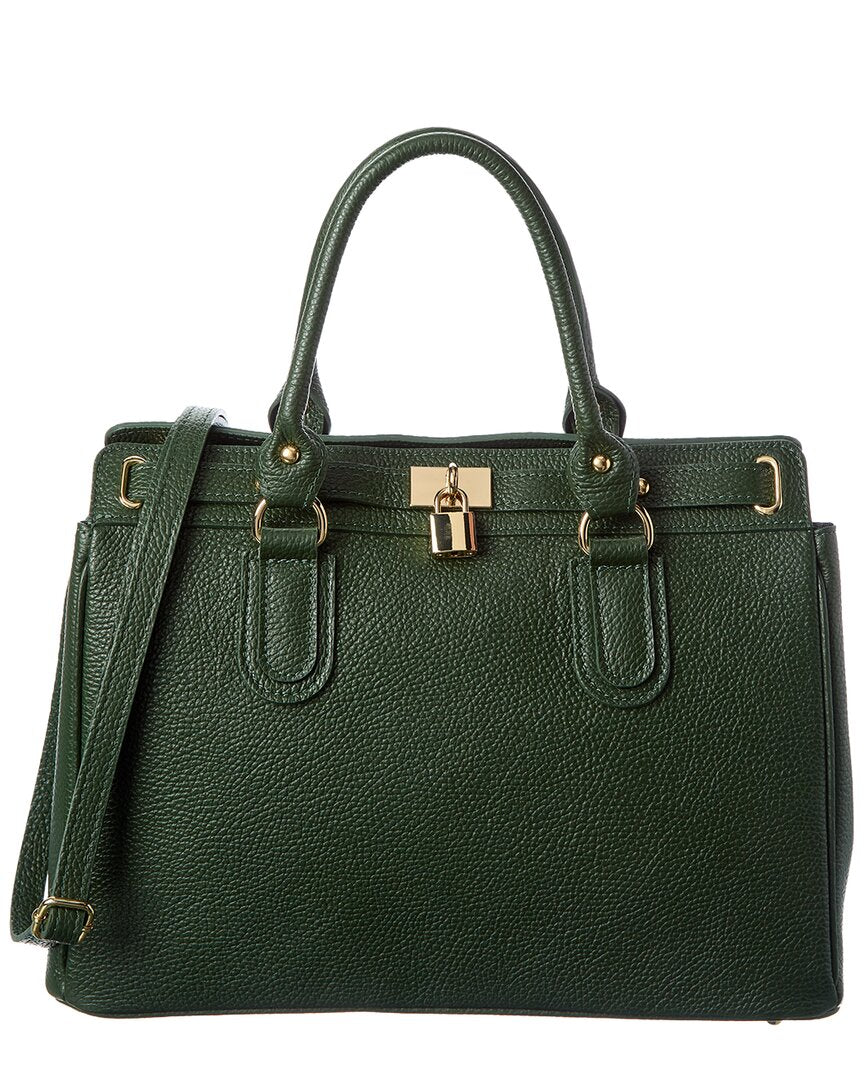 Italian Leather Top Handle Bag