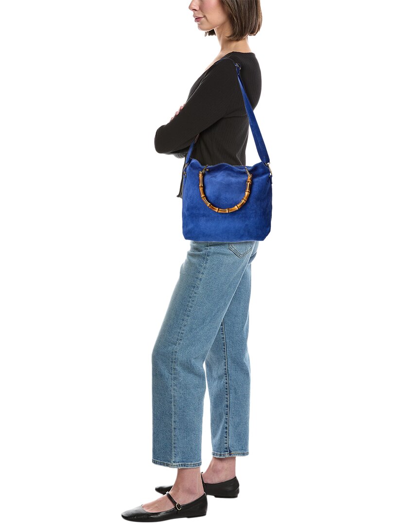 Isabella Rossetti Thea27 Bamboo Handle Suede Tote