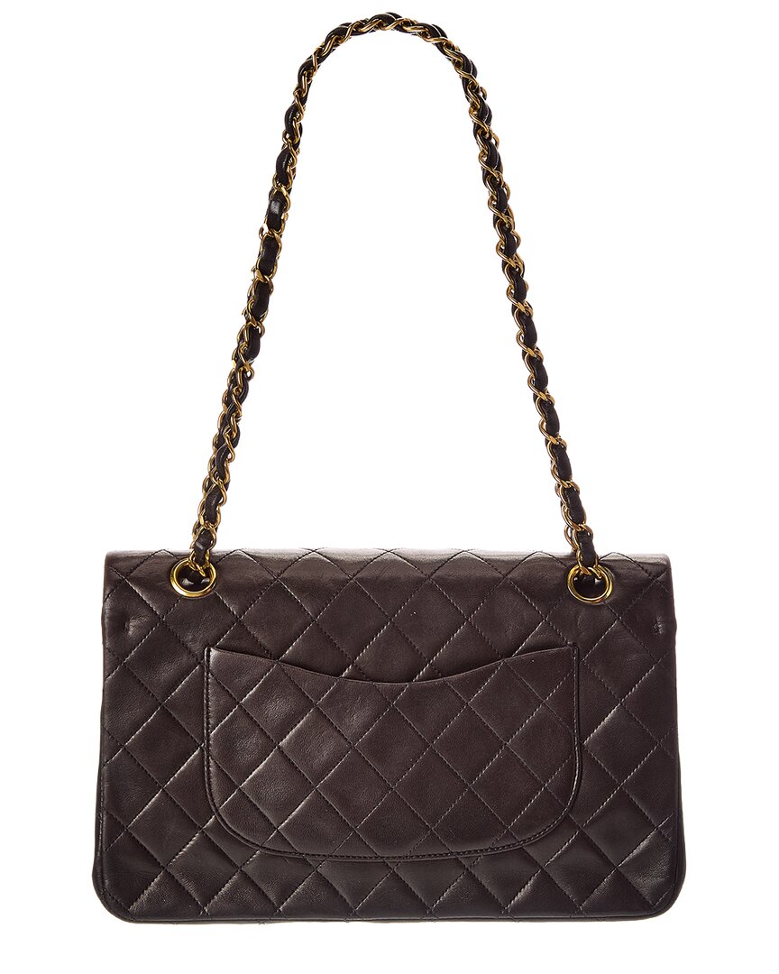 Chanel Black Lambskin Leather Classic Double Flap Ghw Medium (Authentic Pre-