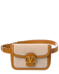 Valentino Vlogo Canvas & Leather Belt Bag