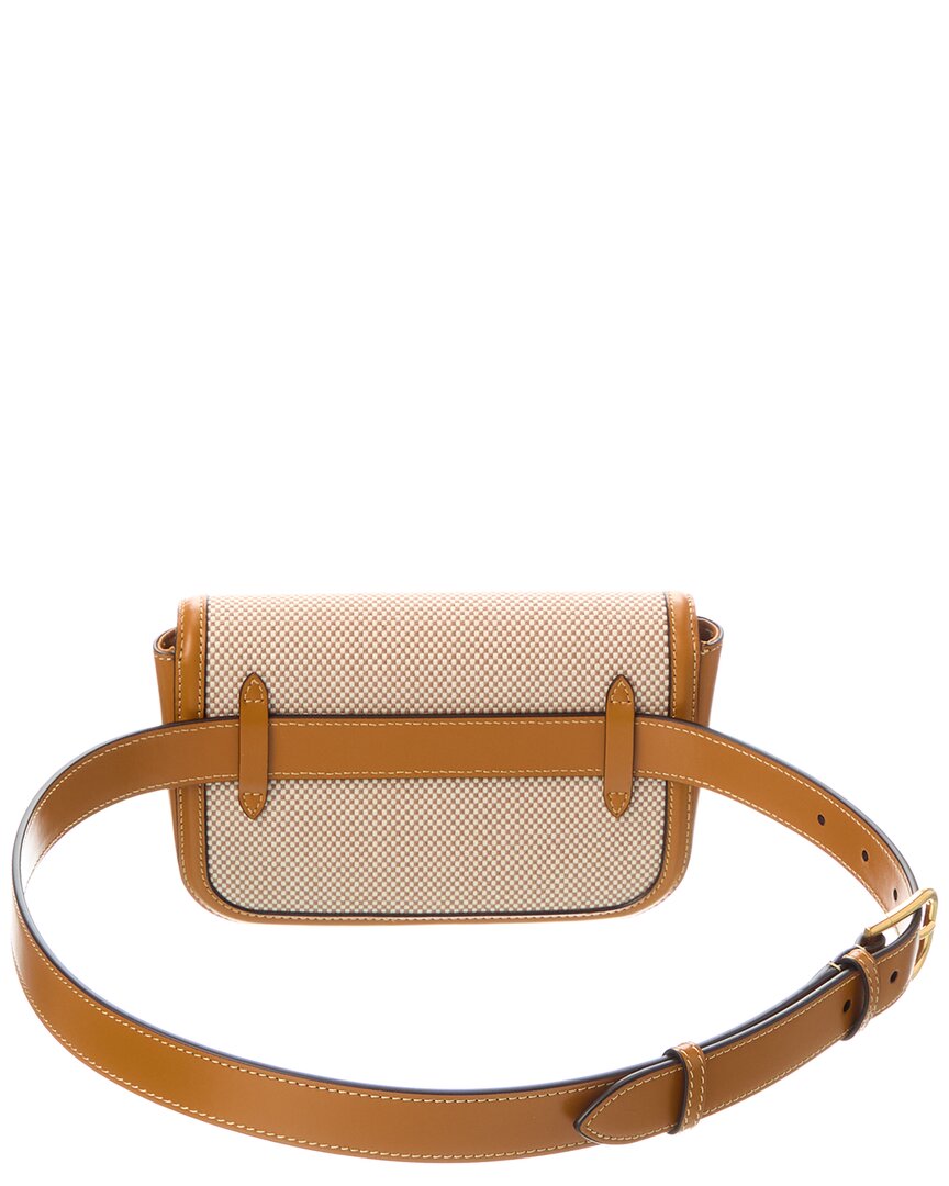 Valentino Vlogo Canvas & Leather Belt Bag