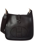 Hermès Black Veau Epsom Leather Evelyne I Gm Messenger Bag (Authentic Pre-