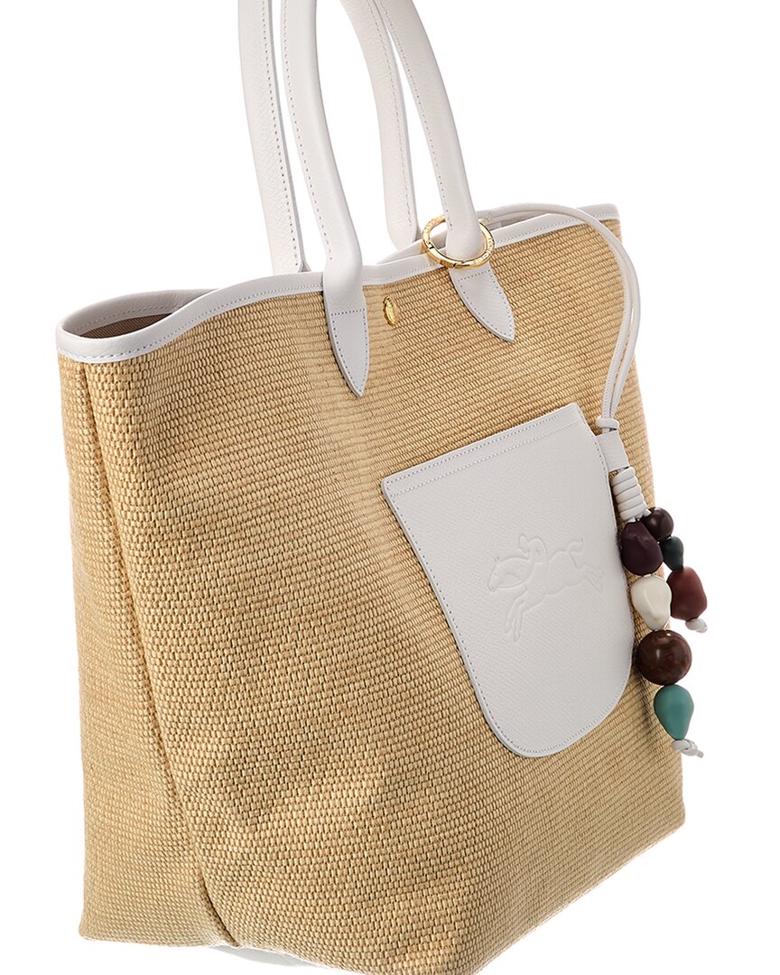 Longchamp Le Pliage Collection Medium Raffia Basket Bag