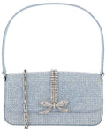 Self-Portrait Denim Shoulder Bag Blue ONE SIZE