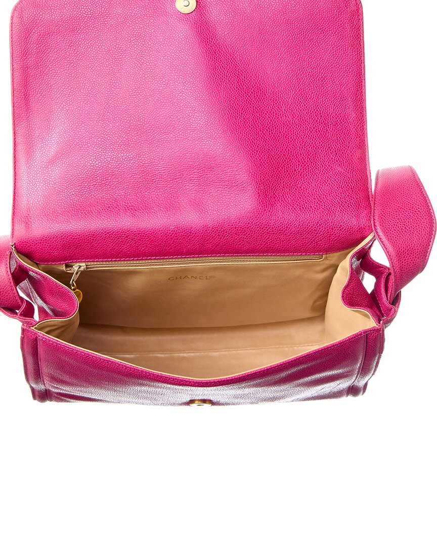 Chanel Hot Pink Caviar Leather Messenger Bag (Authentic  )