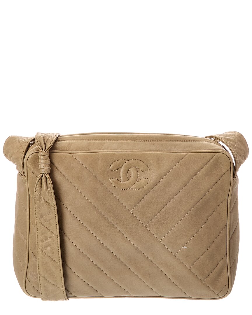 Chanel Beige Caviar Leather Cc Large Camera Bag (   )