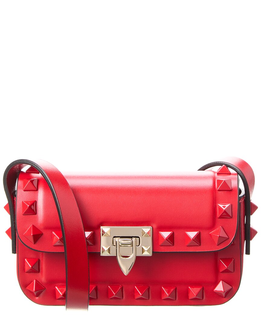 Valentino Rockstud Mini Leather Shoulder Bag Red ONE SIZE