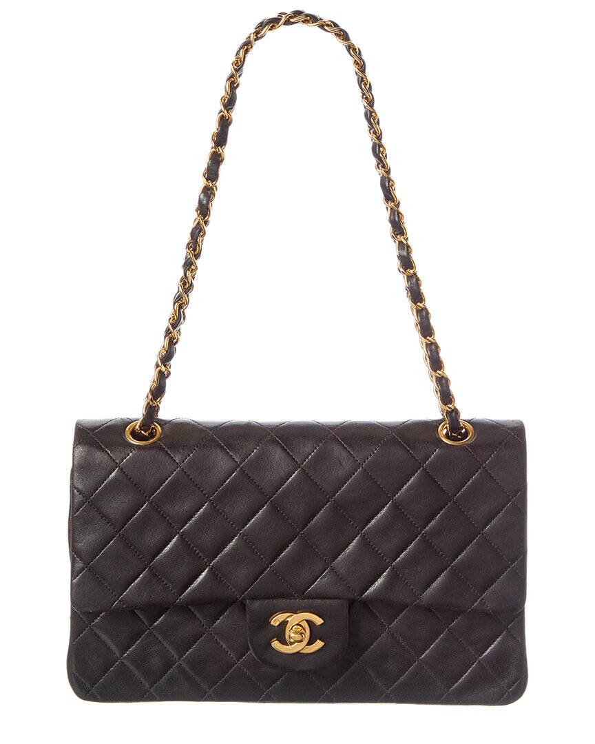 Chanel Black Caviar Leather Double Flap Shoulder Bag (Authentic  )