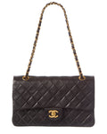 Chanel Black Caviar Leather Double Flap Shoulder Bag (Authentic  )