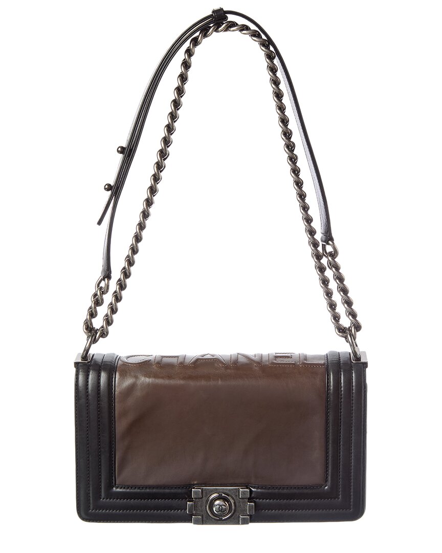 Chanel Dark Brown Caviar Leather Shoulder Bag (Authentic  )