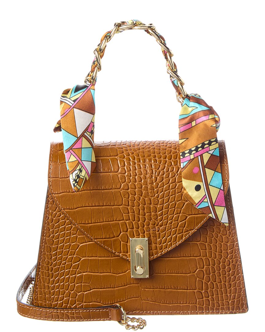 Italian Leather Top Handle Shoulder Bag