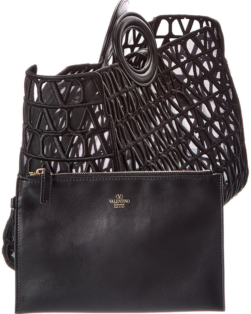 Valentino Vlogo Signature Leather Tote