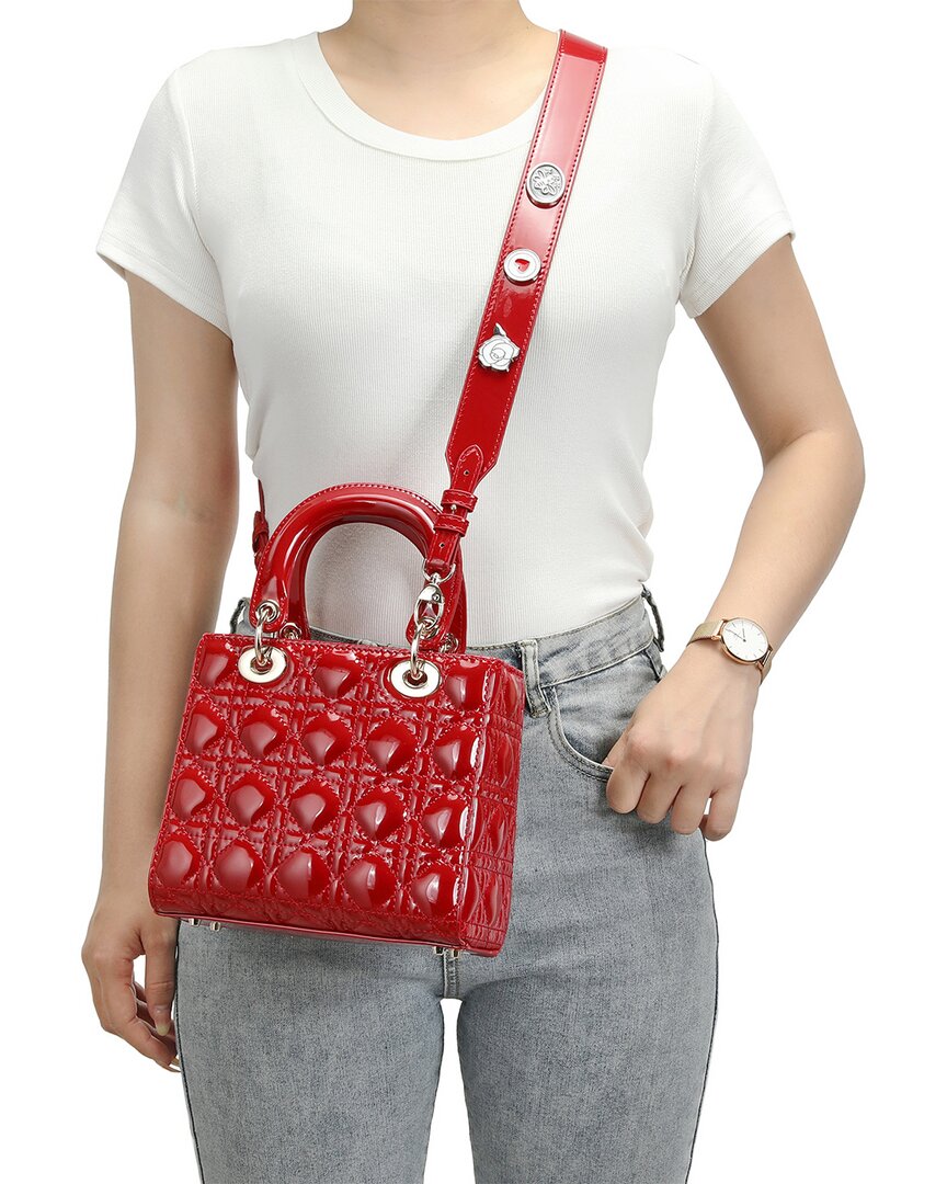 Tiffany & Fred Paris Mini Quilted Patent Satchel
