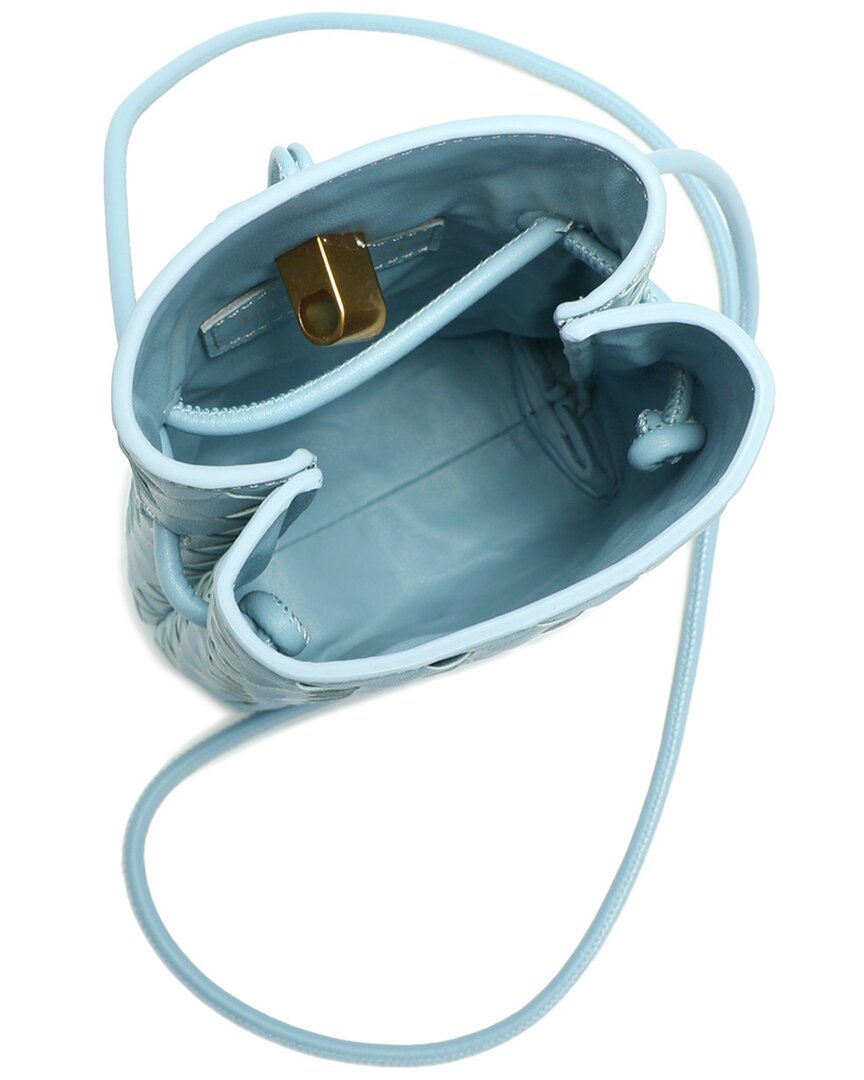 Tiffany & Fred Paris Handwoven Leather Mini Bucket Bag