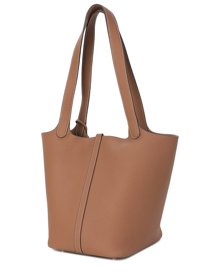 Tiffany & Fred Paris Pebbled Leather Bucket Tote