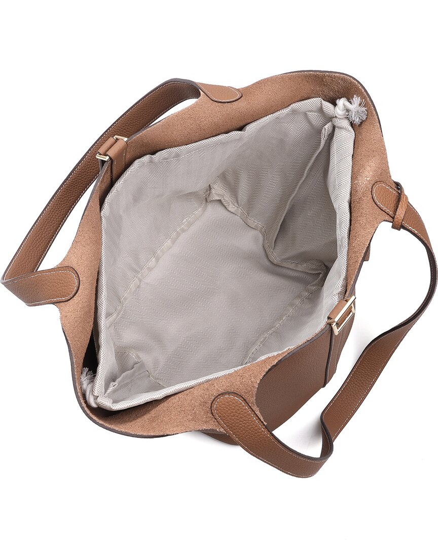 Tiffany & Fred Paris Pebbled Leather Bucket Tote