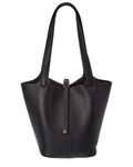 Tiffany & Fred Paris Pebbled Leather Bucket Tote