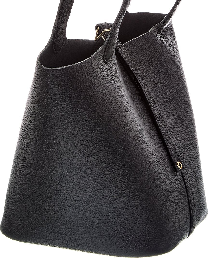 Tiffany & Fred Paris Pebbled Leather Bucket Tote