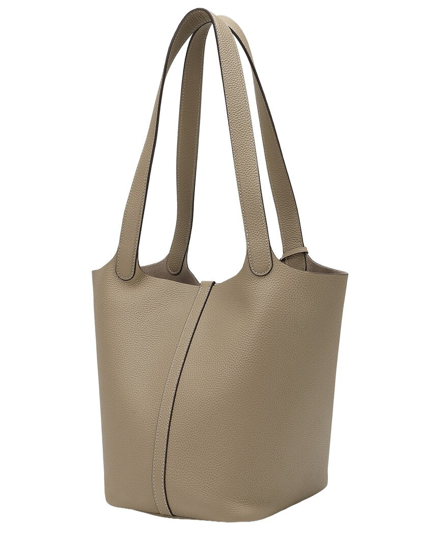 Tiffany & Fred Paris Pebbled Leather Bucket Tote