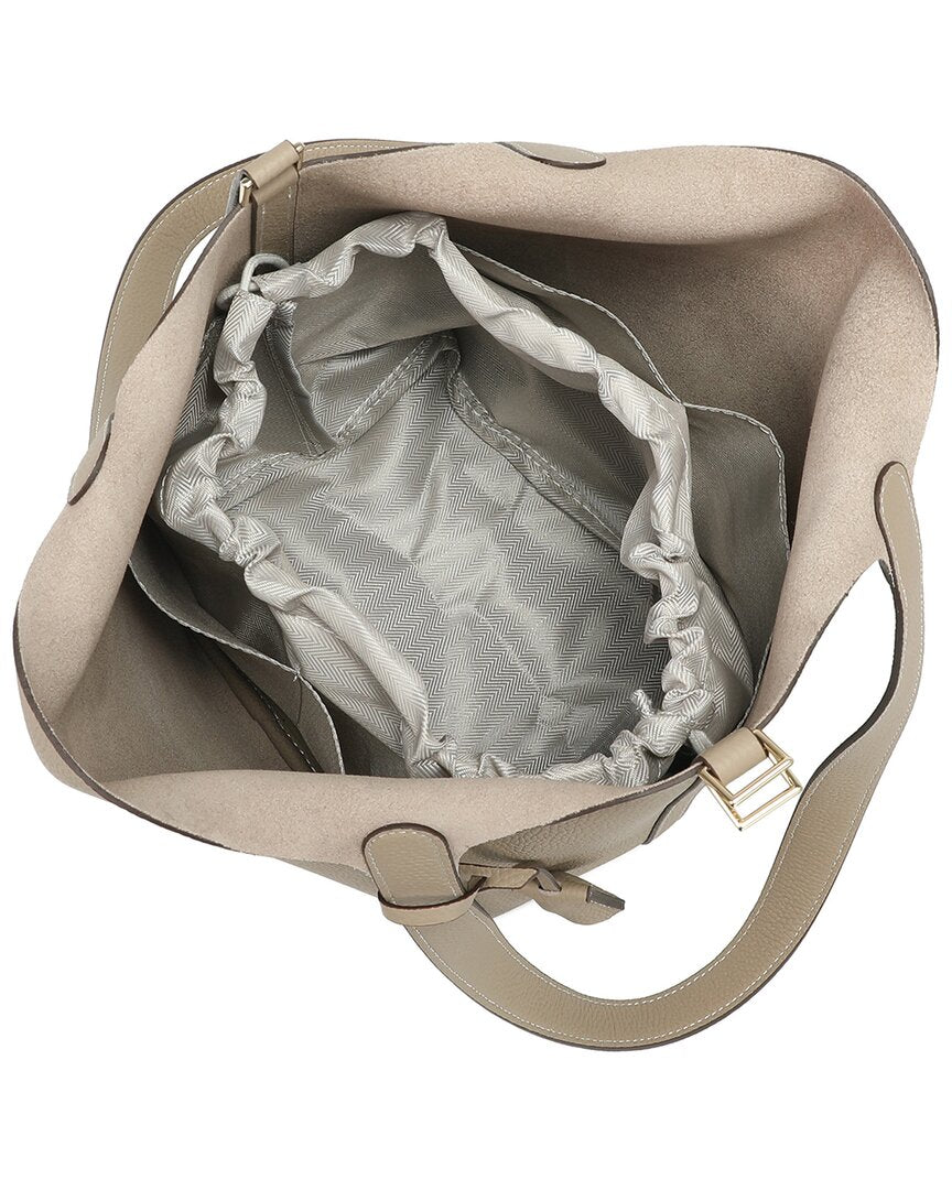 Tiffany & Fred Paris Pebbled Leather Bucket Tote