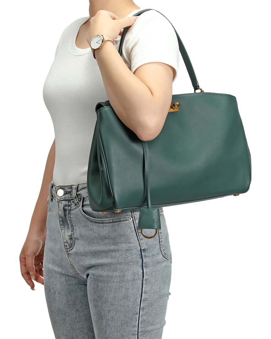 Tiffany & Fred Paris Large Smooth Leather Tote
