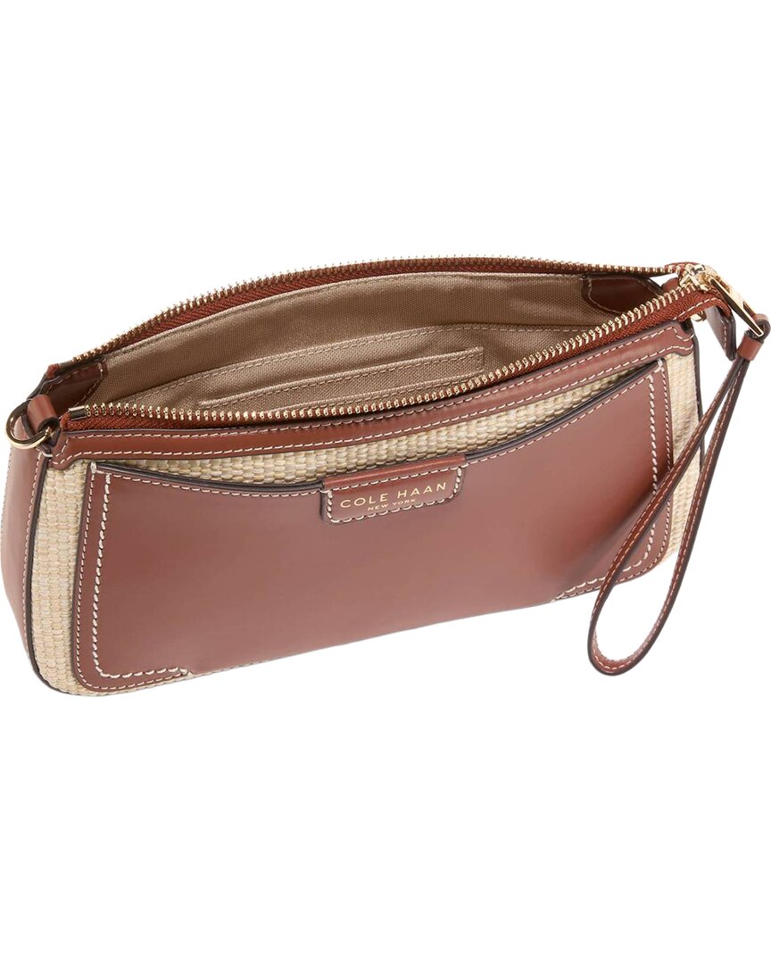 Cole Haan Leighton Straw & Leather Clutch