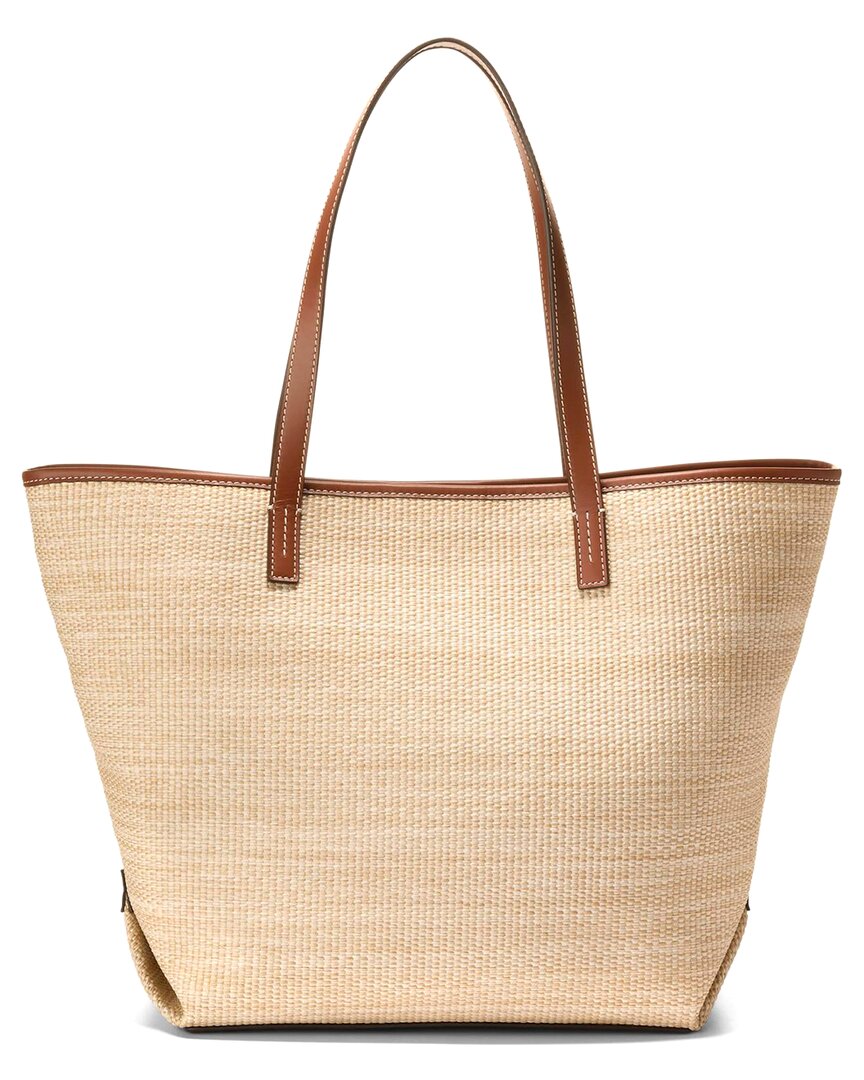 Cole Haan Nantucket Straw & Leather Tote