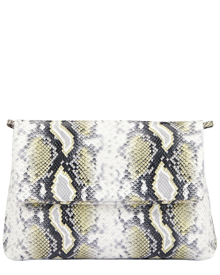 Agl Plain Snake-Print Calfskin Shoulder Bag