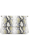 Agl Plain Snake-Print Calfskin Shoulder Bag