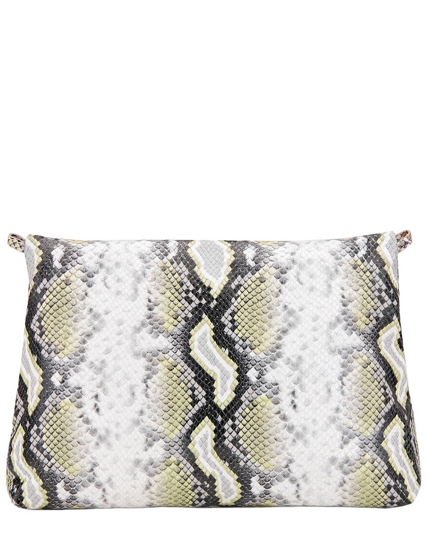 Agl Plain Snake-Print Calfskin Shoulder Bag